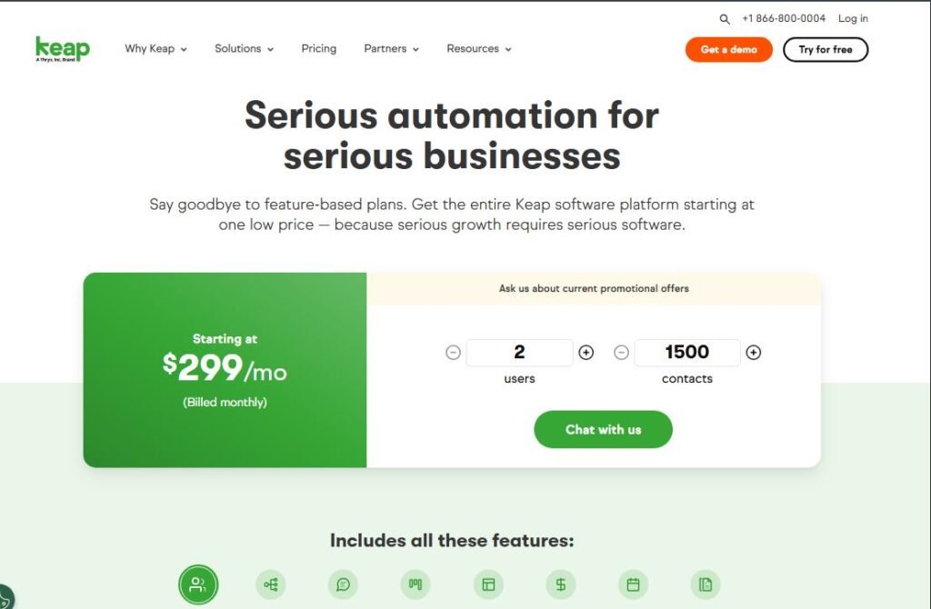 Keap pricing plans Grow Pro Max 2026 for small business