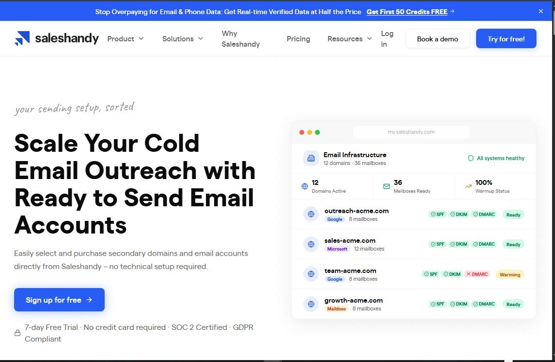 Saleshandy email sequence builder for cold outreach campaigns